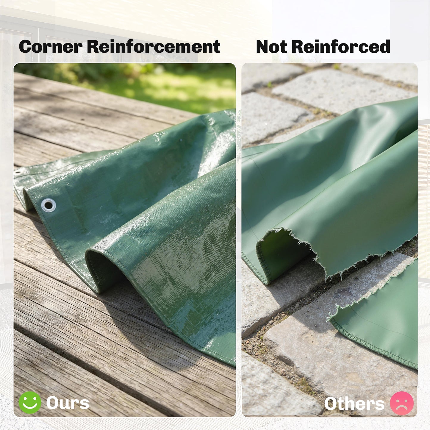 4 x 6m Waterproof Tarpaulin, 90GSM Tear-Resistant PE Tarp