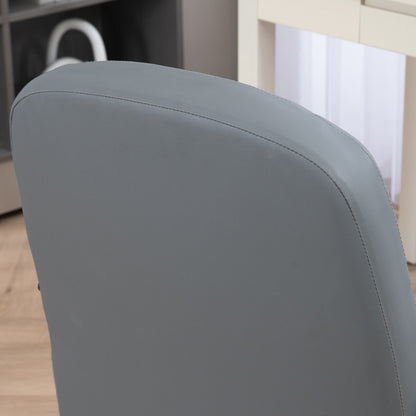 PU Leather Office Chair Swivel Home Mid-Back Computer Desk Chair, Grey