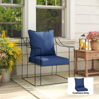 Garden Chair Cushion with Seat & Back Pad, CUSHION ONLY, Dark Blue