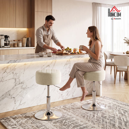 Bar Stool Adjustable Swivel 1 Piece, Beige