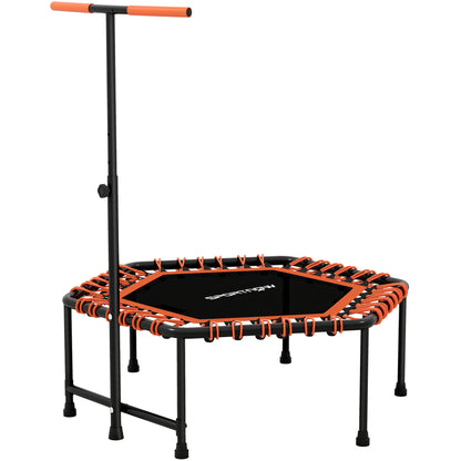 45" Fitness Trampoline with Adjustable Handle, LED Lights, Orange
