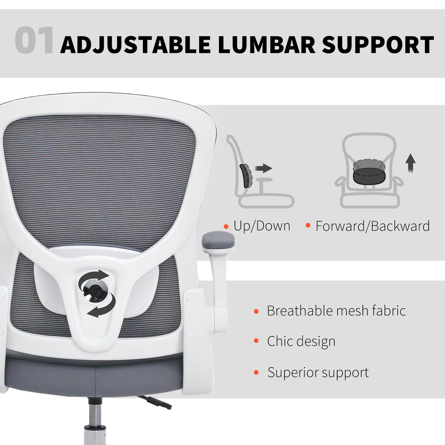 Ergonomic Tall Office Chair, 360 Degree Swivel Task Stool