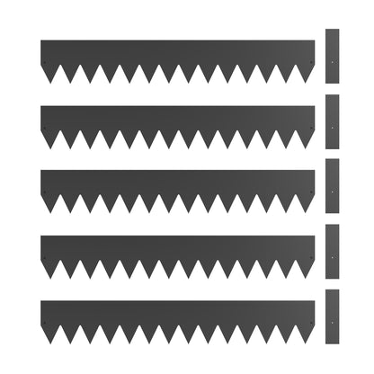 5pcs Garden Fence, No Dig Metal Outdoor Picket Fence Panels, Black