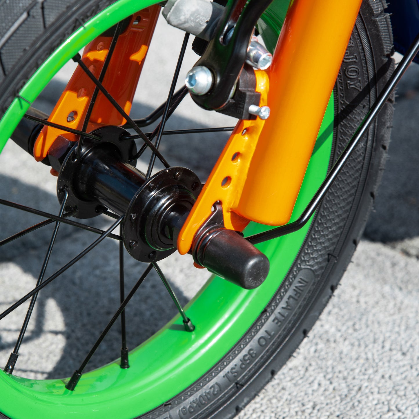 Kids Kick Scooter, Push Scooter, Adjustable Height, Front Rear Dual Brakes, 12-Inch Inflatable Rubber Wheels, for 5+ Years, Orange