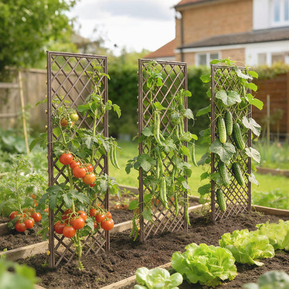 Garden Arch, Wicker Trellis Support Frame with Flat Top, Natural