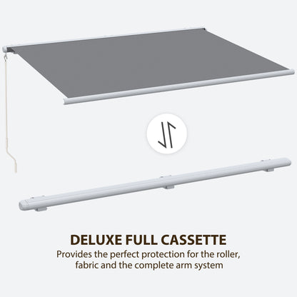 4x3m Full Cassette Electric/Manual Retractable Awning w/ LED Light