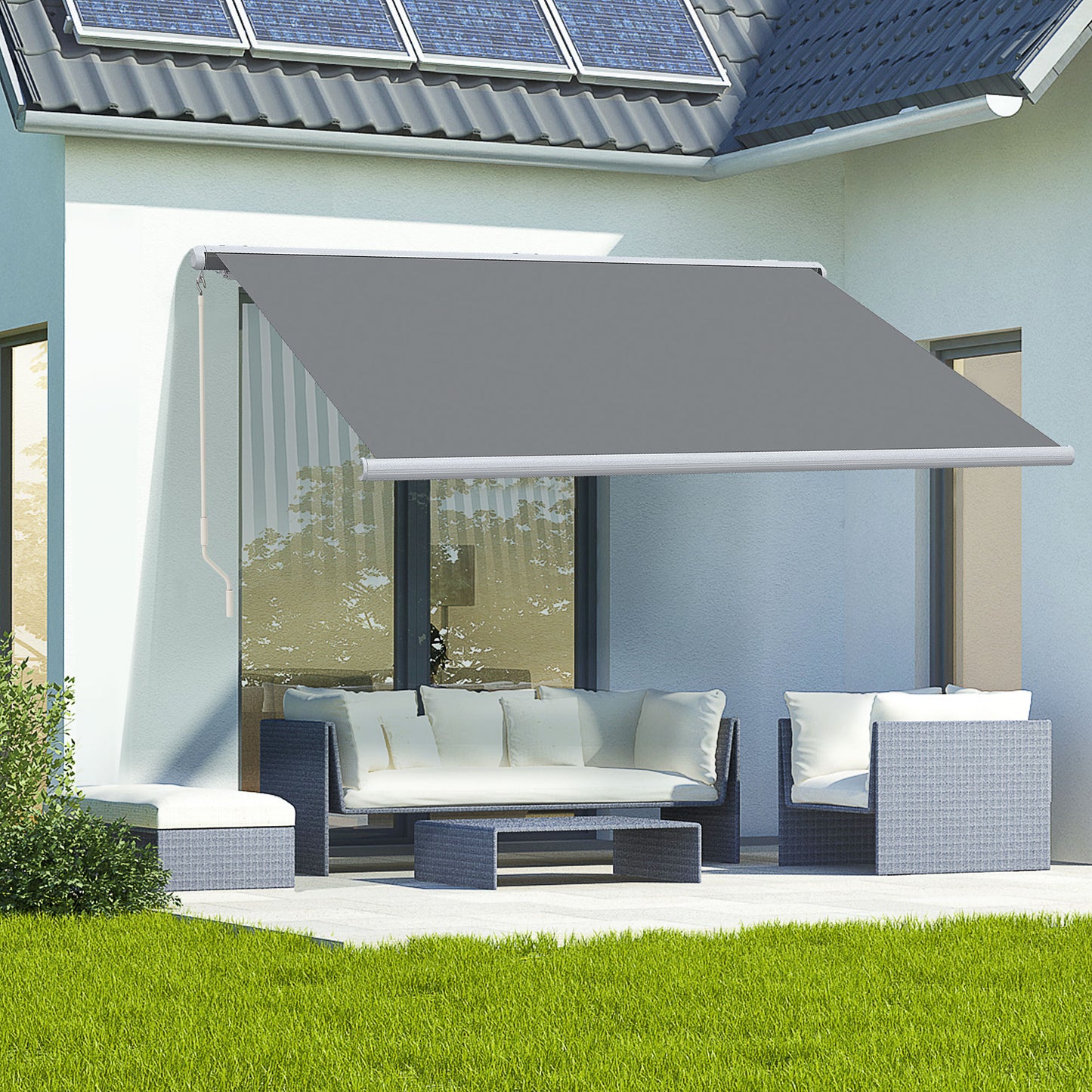 4x3m Full Cassette Electric/Manual Retractable Awning w/ LED Light