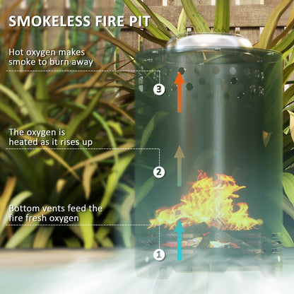 Stainless Steel Smokeless Wood Burning Firepit Garden Fire Pit