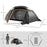 Aluminium Frame Camping Tent Dome Tent with Removable Rainfly, 2000mm Waterproof, for 1-2 Man, Grey