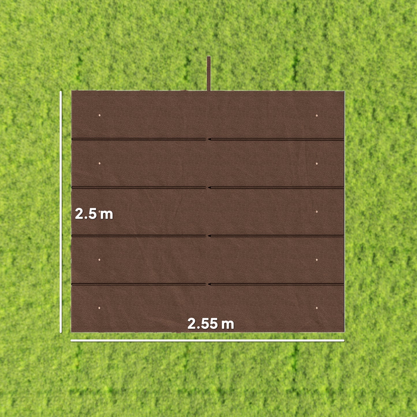 2.55x2.5 m Pergola Cover Replacement for 3x3 m Frame, Brown