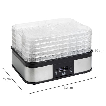 5 Tier Food Dehydrator, 245W for Drying Fruit, Meat, Vegetable, Black
