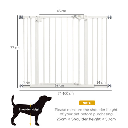 Metal 74-100cm Wide Adjustable Dog Gate Black