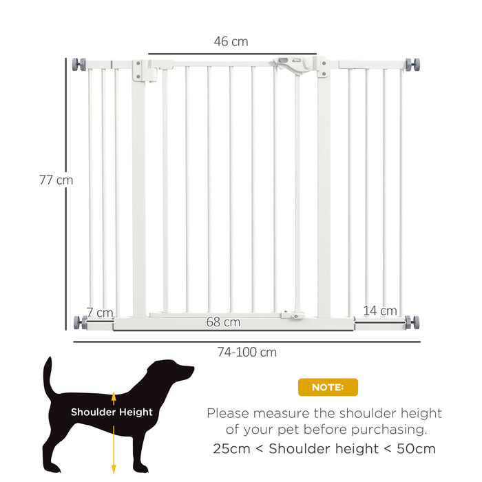 Metal 74-100cm Wide Adjustable Dog Gate Black