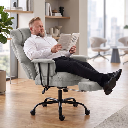 180kg Office Chair, Desk Chair with Lumbar Support, Grey