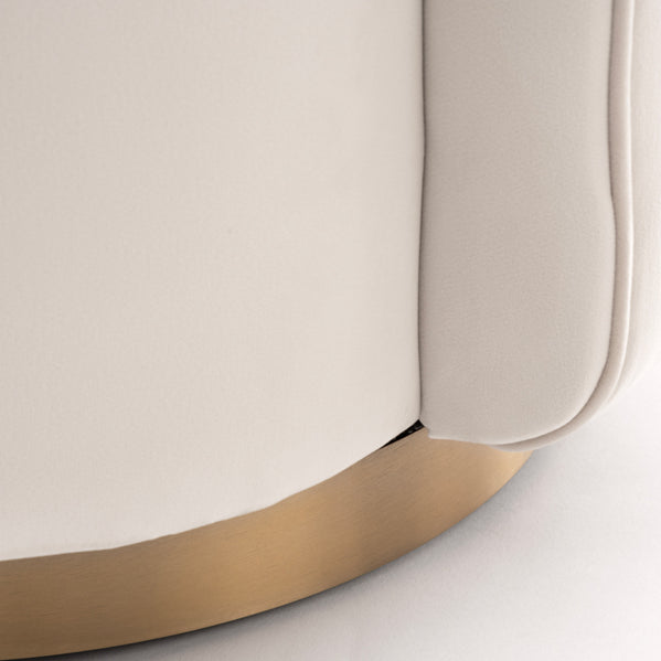 West End Swivel Dining Chair - Chalk - Brass Base