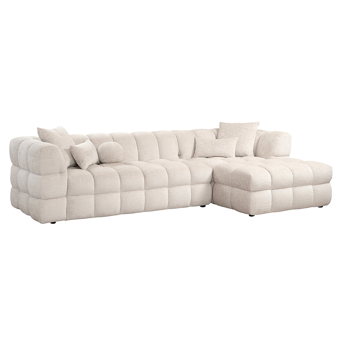 Berlin Right Hand Corner Sofa – Light Taupe Chenille