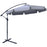 2.7m Banana Parasol Cantilever Umbrella with Crank Handle and Cross Base for Outdoor, Hanging Sun Shade, Grey