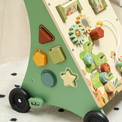 Wooden Baby Walker with Speed Control, Montessori-Inspired Centre