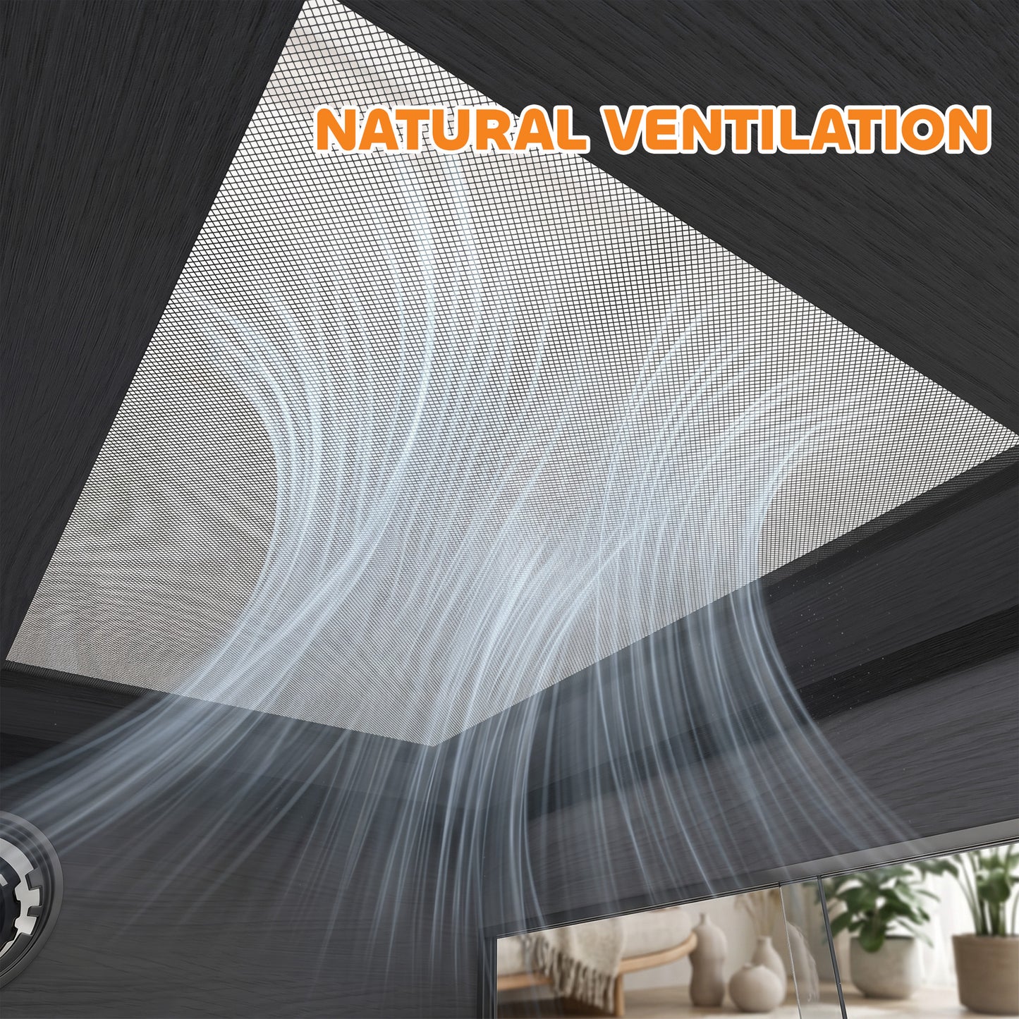 Reptile Vivarium with Sliding Glass Doors and Top Ventilation, Black