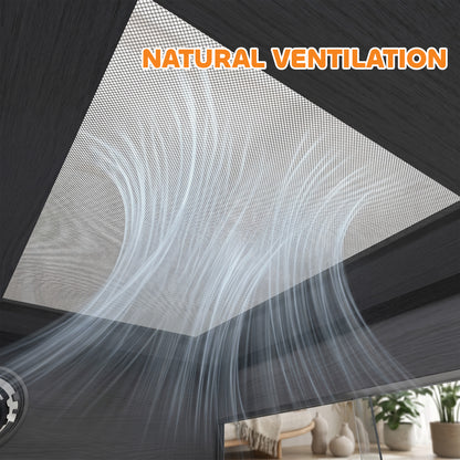 Reptile Vivarium with Sliding Glass Doors and Top Ventilation, Black