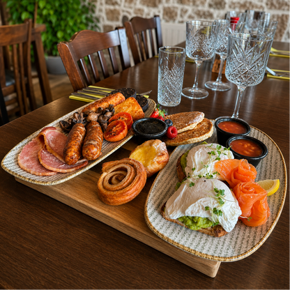 New! Tipsy Breakfast Sharer for 2 People - Only £19.99 at The Tipsy in St. Peter! The Ultimate Breakfast Feast! Packed with Favourites from Bacon & Sausages to Pancakes & Pastries!