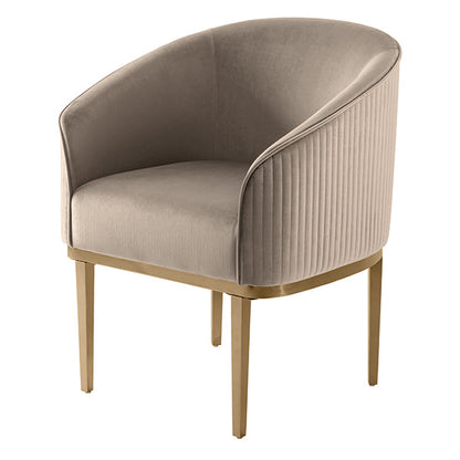 Ella Dining Chair - Taupe - Brass Base