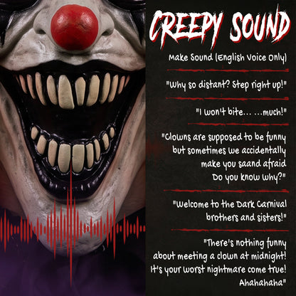Animated Halloween Clown with Face Changing Animatronics