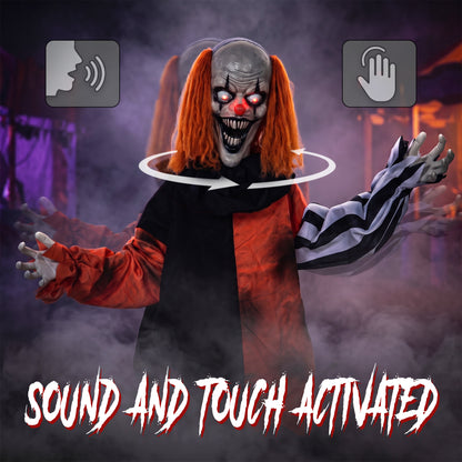 Animated Halloween Clown with Face Changing Animatronics