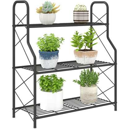 3-Tier Metal Plant Stand, Ladder Shelf Potted Plants Display
