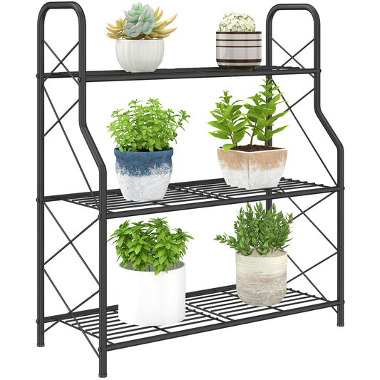 3-Tier Metal Plant Stand, Ladder Shelf Potted Plants Display