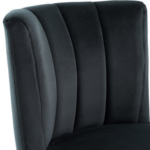 Set of 2 Hatfield Dining Chairs - Black Velvet