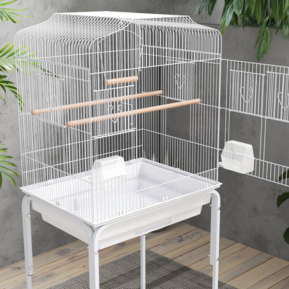 Bird Cage for Budgie Finch Canary Parakeet W/ Stand Tray White