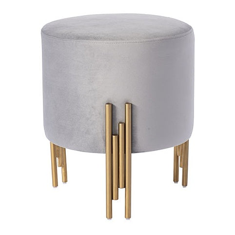 Rubell Stool Dove Grey Brass base