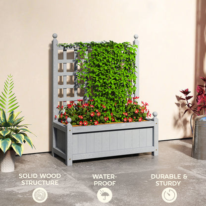 Raised Garden Bed with Trellis Garden Planters Indoor Grey