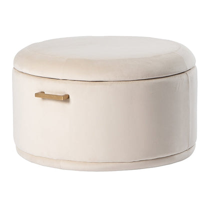 Aria Storage Ottoman – Chalk – Brass/Silver