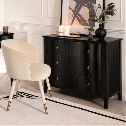 Heidi Black Chest of Drawers Brass/Silver