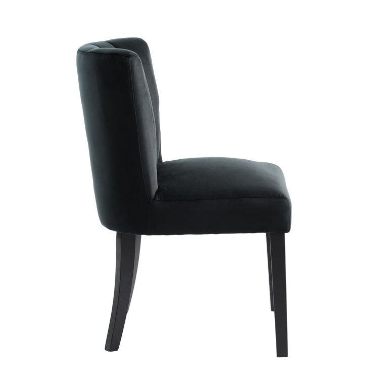 Set of 2 Hatfield Dining Chairs - Black Velvet