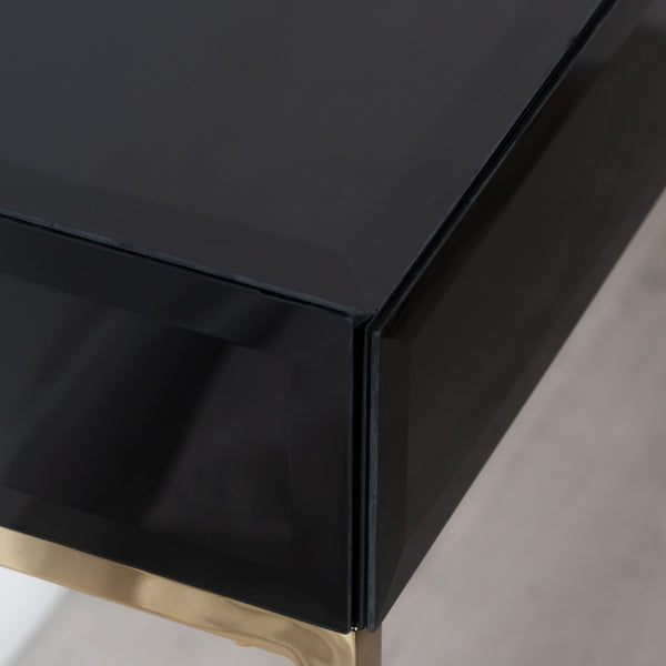 Lorenzo Black Glass Console Table