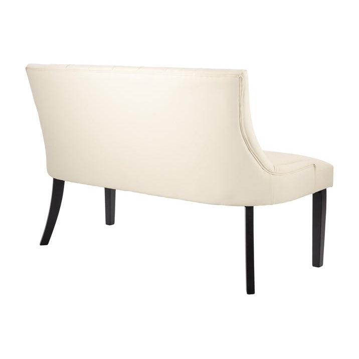 Torino Bench – Cream Faux Leather – Black Legs