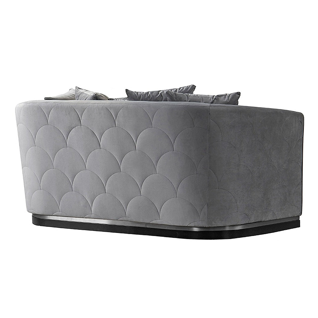 Pino Two Seat Sofa - Dove Grey - Silver Base