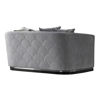 Pino Two Seat Sofa - Dove Grey - Silver Base