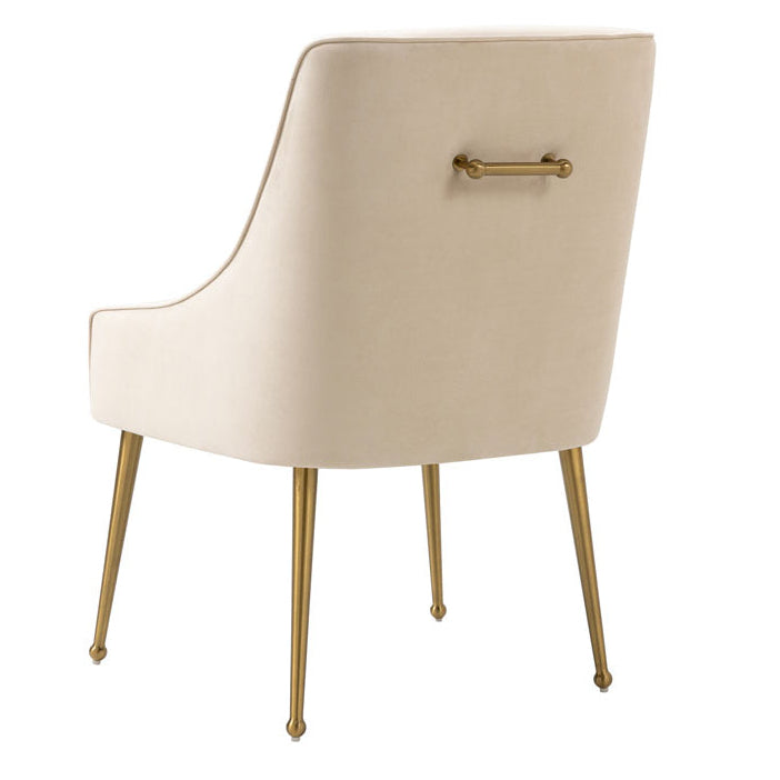 Mason Dining Chair Chalk - Brushed Gold Legs