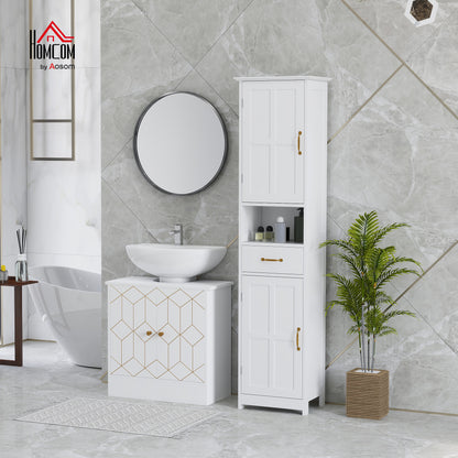 Bathroom Under Sink Cabinet for Basin with or without Pedestal White
