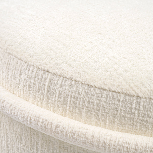 Tubio Large Footstool Ivory Chenille