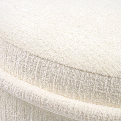 Tubio Large Footstool Ivory Chenille