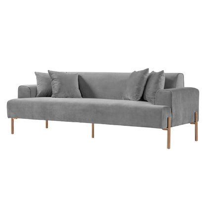 Duke Three Seat Sofa - Dove Grey - Brass Legs