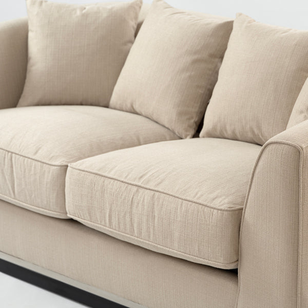 Pino Two Seat Sofa – Limestone – Silver Base