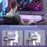 L Shaped Desk with LED Lights Reversible Corner Gaming Desk with Storage