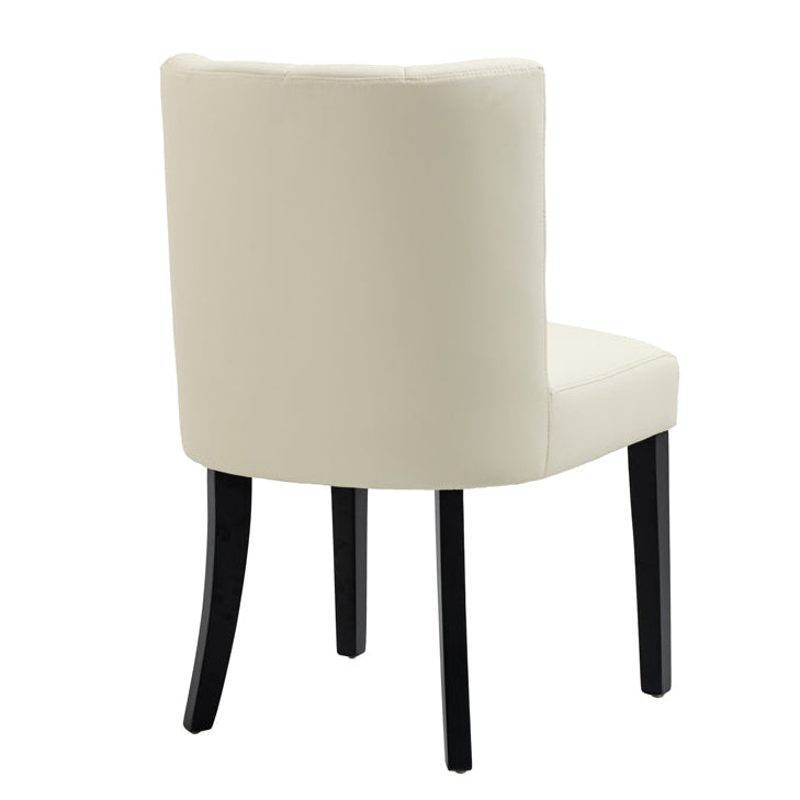 Set of 2 Hatfield Dining Chairs - Cream Faux leather