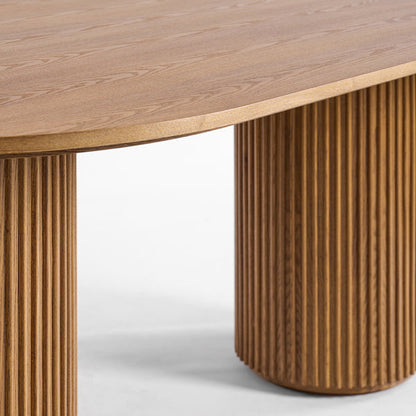 Ophelia Chestnut XL Dining Table and 10 Madison Light Taupe Dining Chairs